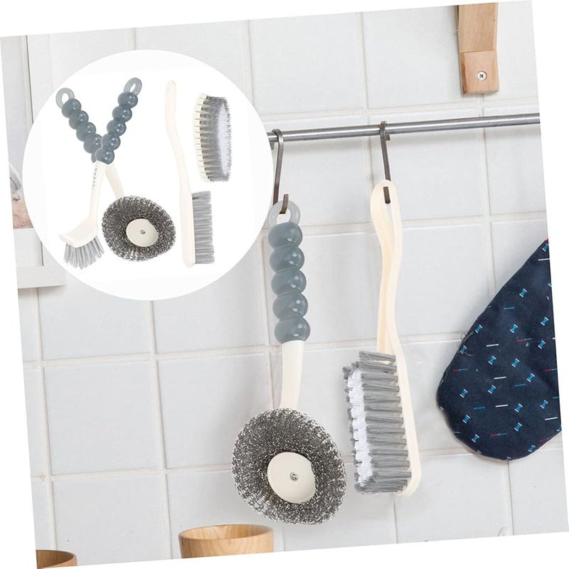 4Pcs Multi Purpose Cleaning Brushes Set For Kitchen Bathroom Shoes Removable Heads - Image 3